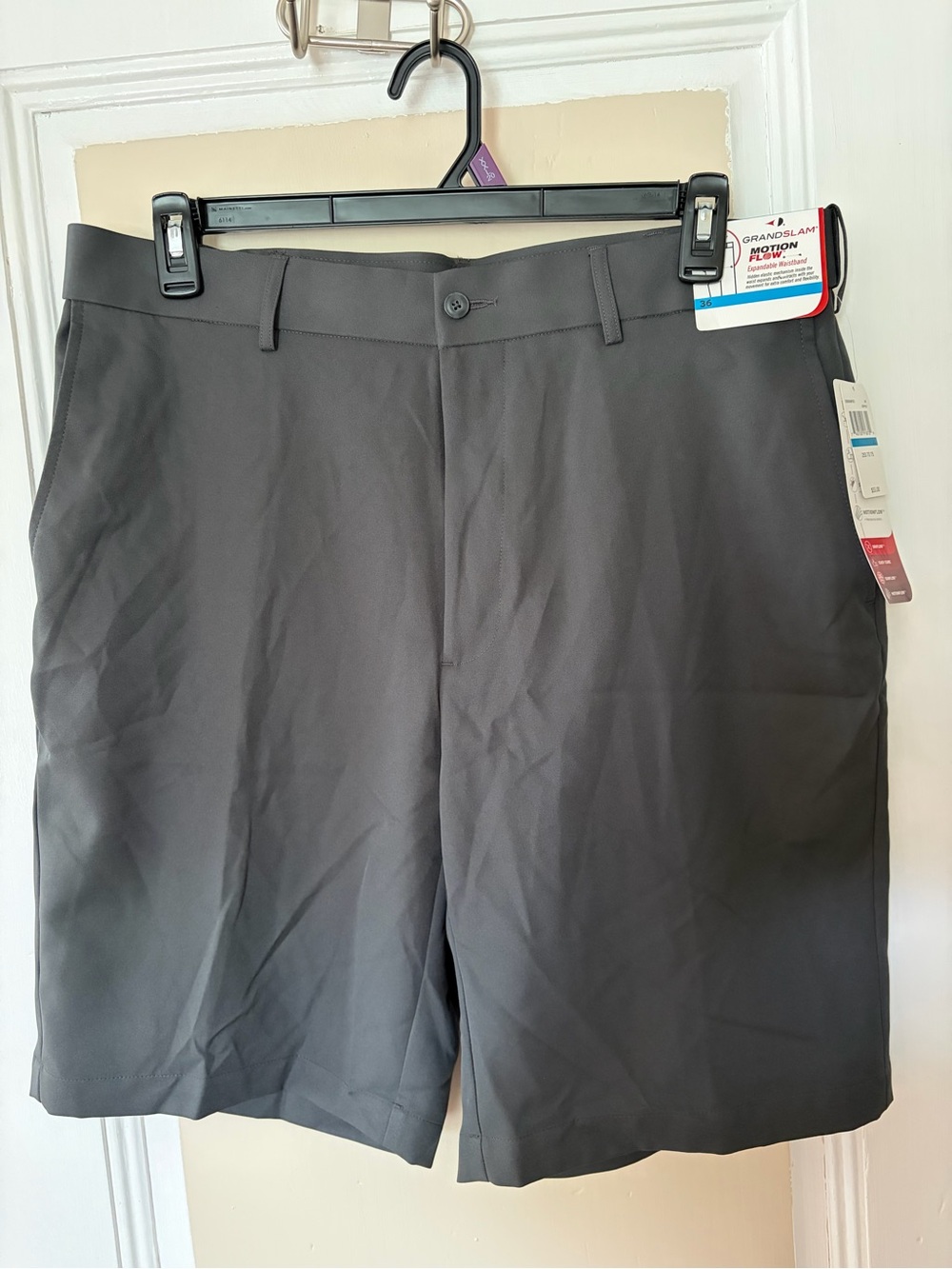 Grand Slam Men's Charcoal Flat Front Performance Shorts